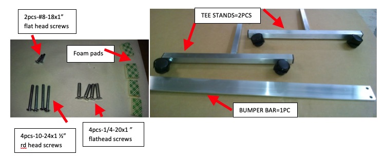 vertical glassless mirror parts list for installation and assembly