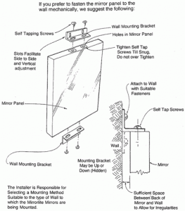 Glassless mirror wall mount specifications